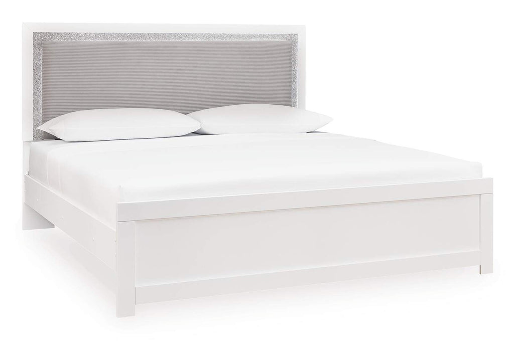 Maeling King Upholstered Panel Bed angled view