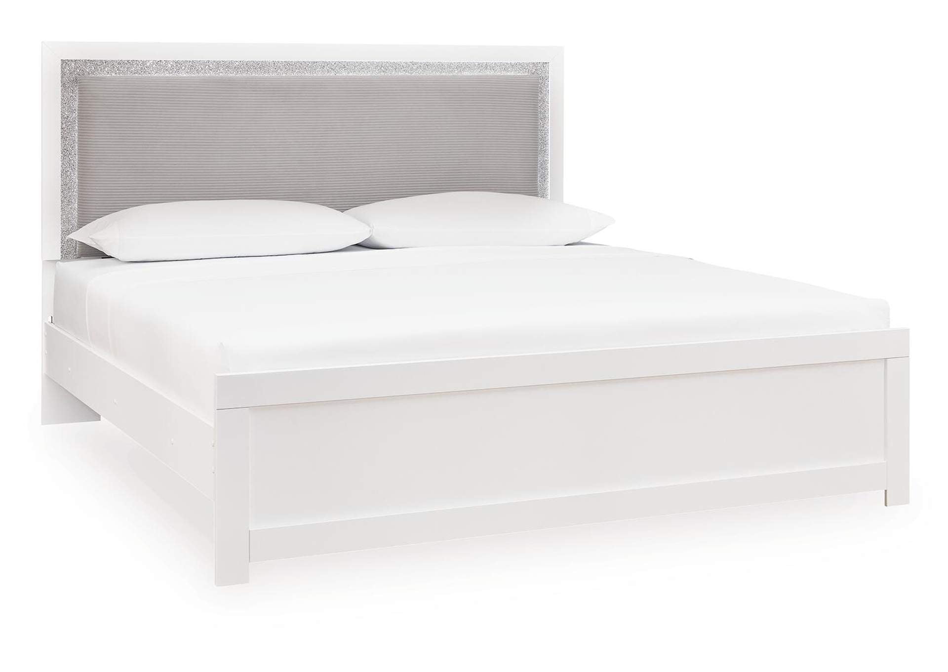 Maeling King Upholstered Panel Bed angled view