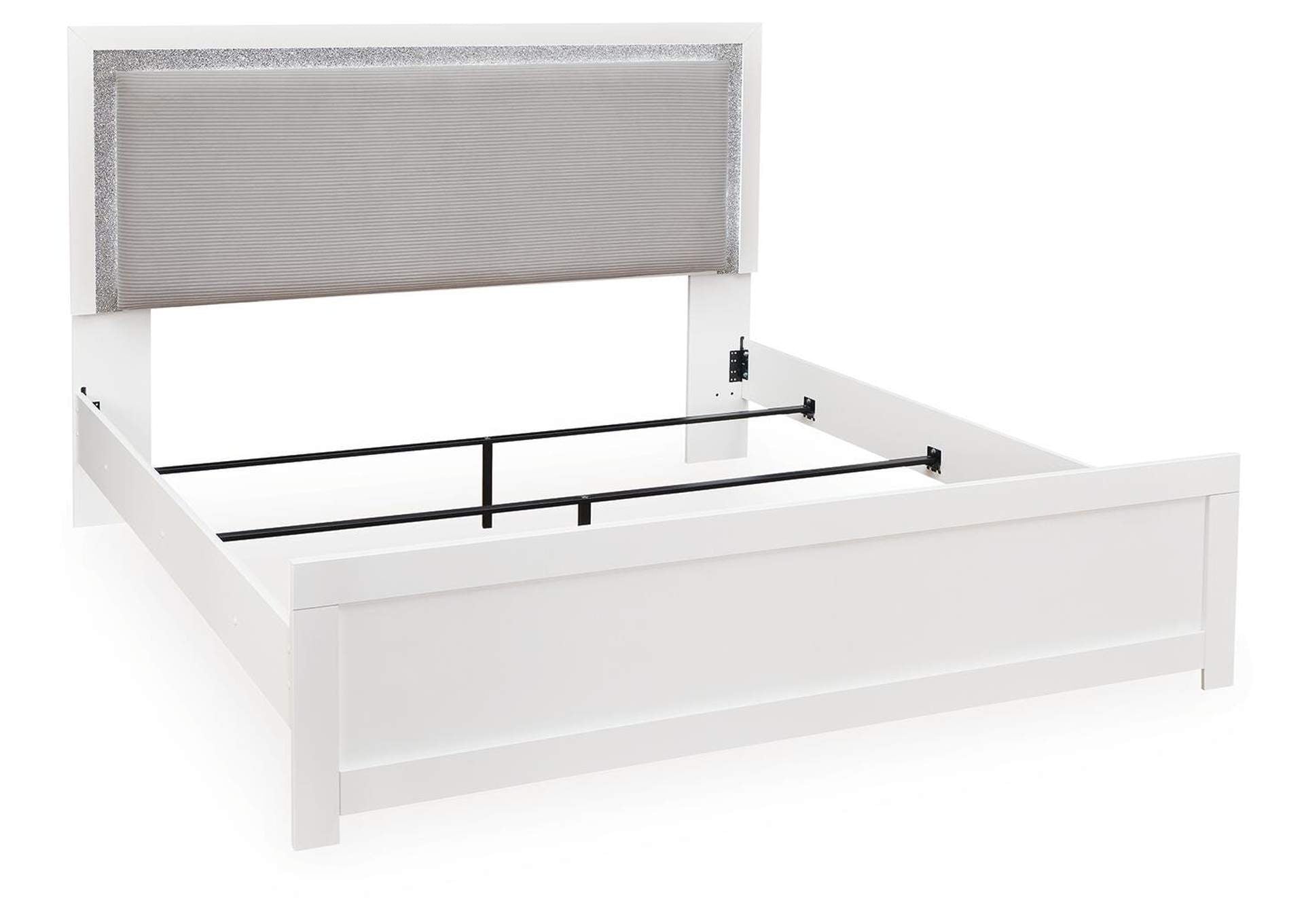 Maeling King Upholstered Panel Bed angled view