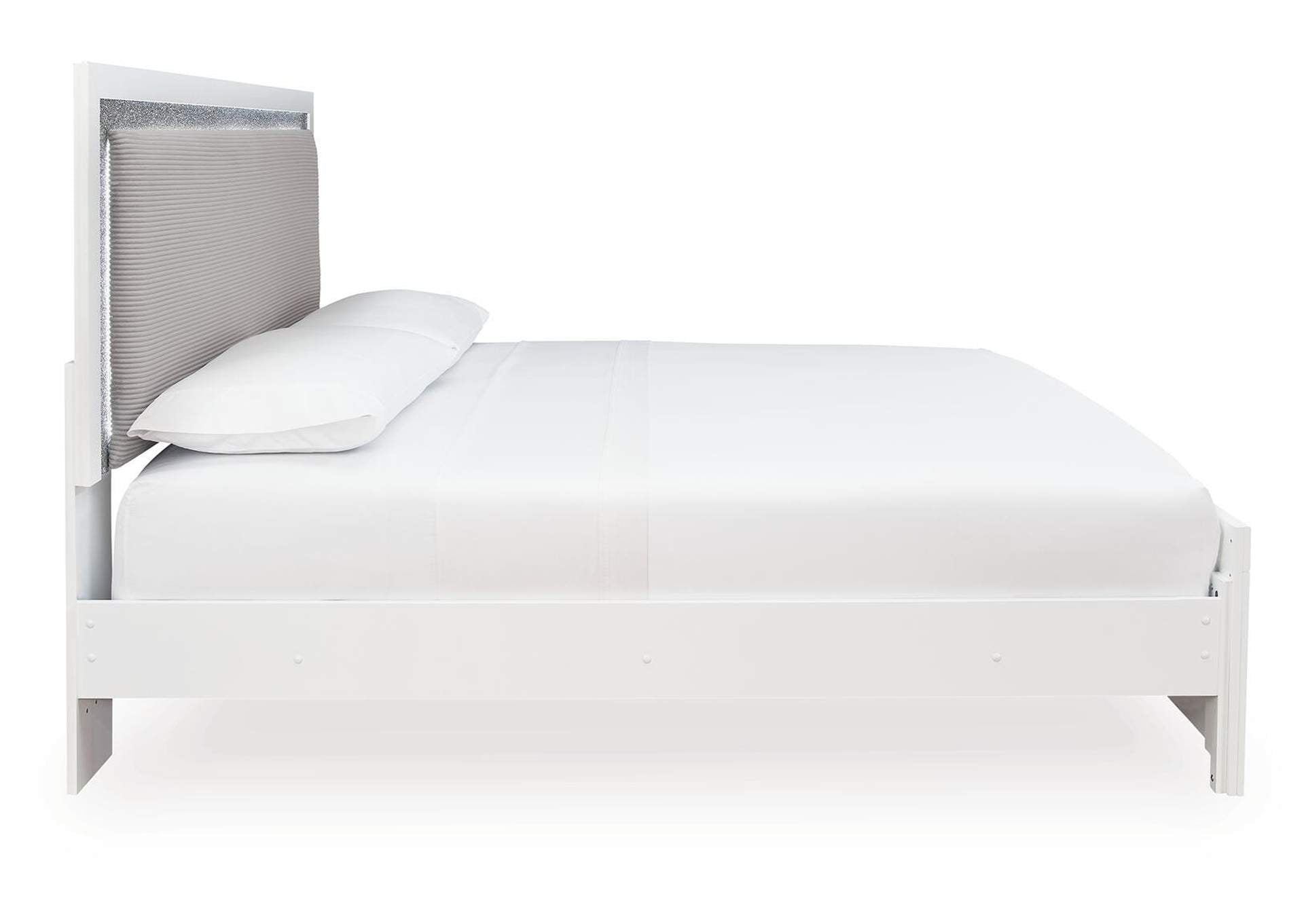 Maeling King Upholstered Panel Bed side view