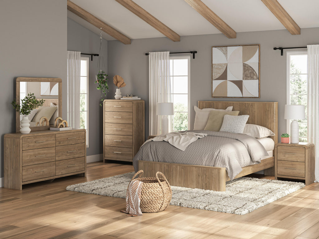 Gramburg Queen Panel Bed in Warm Natural Brown, alternate view 10