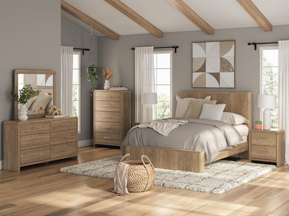 Gramburg Queen Panel Bed in Warm Natural Brown, alternate view 10