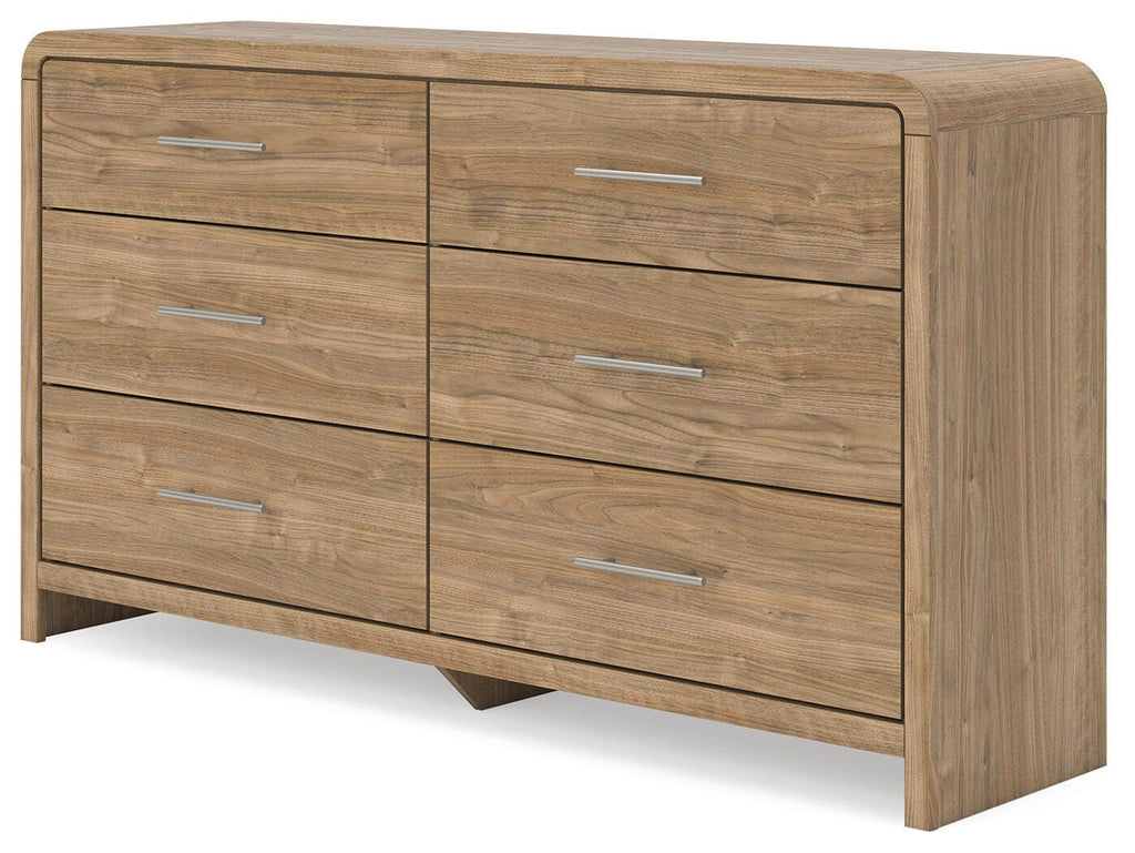 Gramburg Dresser in Warm Natural Brown, angle view