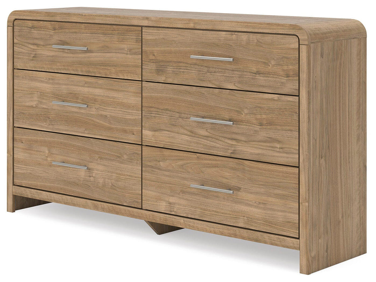 Gramburg Dresser in Warm Natural Brown, angle view