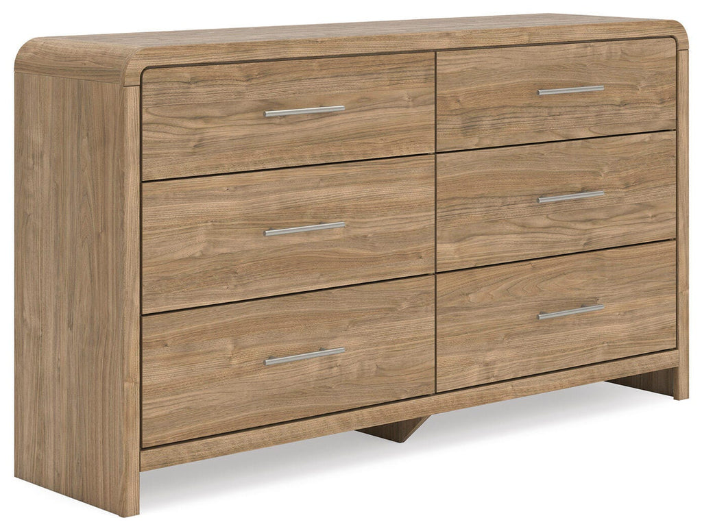 Gramburg Dresser in Warm Natural Brown, angle view