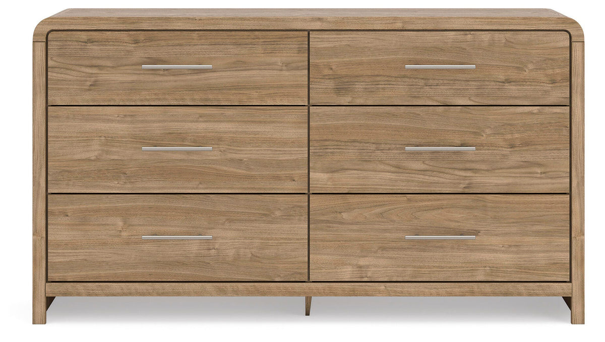 Gramburg Dresser in Warm Natural Brown, front view