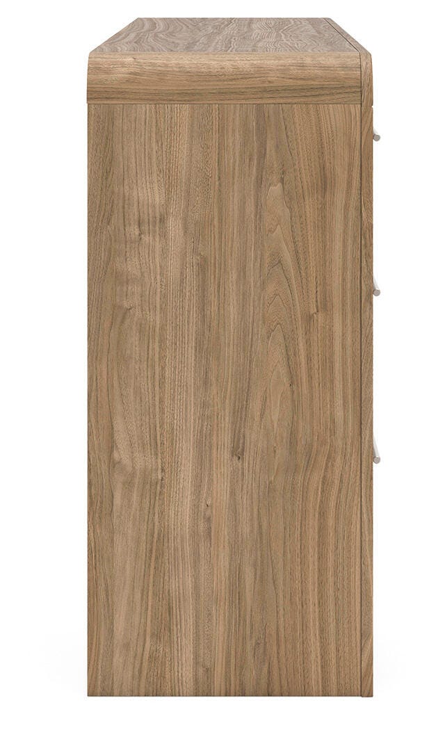 Gramburg Dresser in Warm Natural Brown, side view