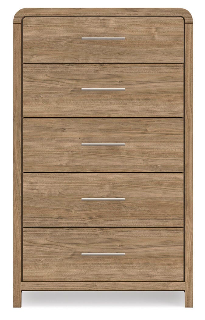 Gramburg Chest of Drawers in Warm Natural Brown, front view