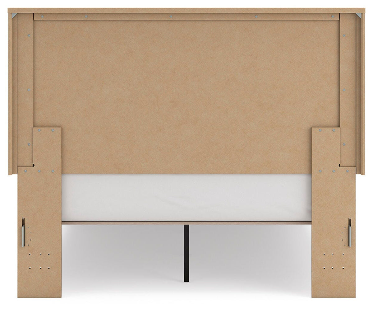 Gramburg Queen Panel Platform Bed in Warm Natural Brown, back view