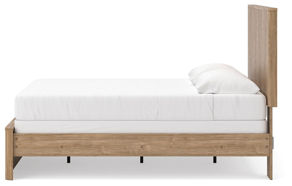 Gramburg Queen Panel Bed in Warm Natural Brown, alternate side view
