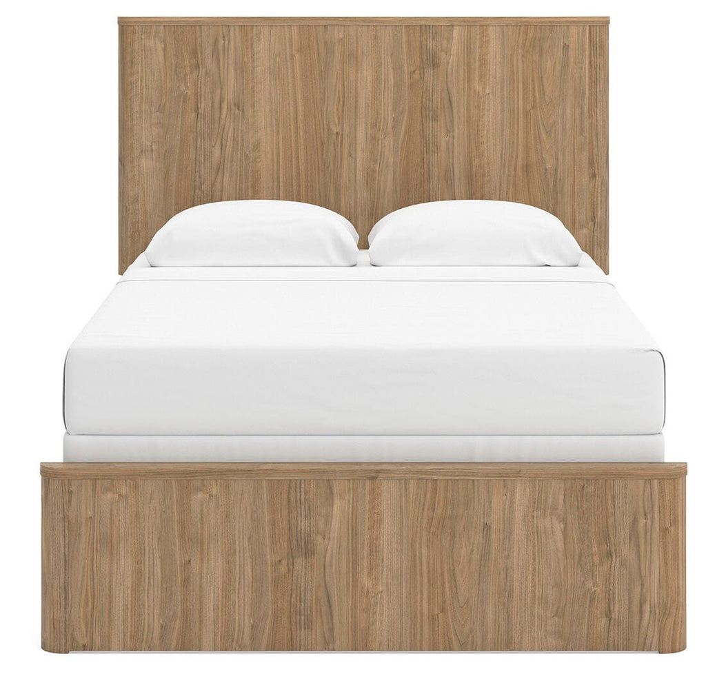 Gramburg Full Panel Bed in Warm Natural Brown, front view