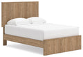 Gramburg Full Panel Platform Bed in Warm Natural Brown, angle view