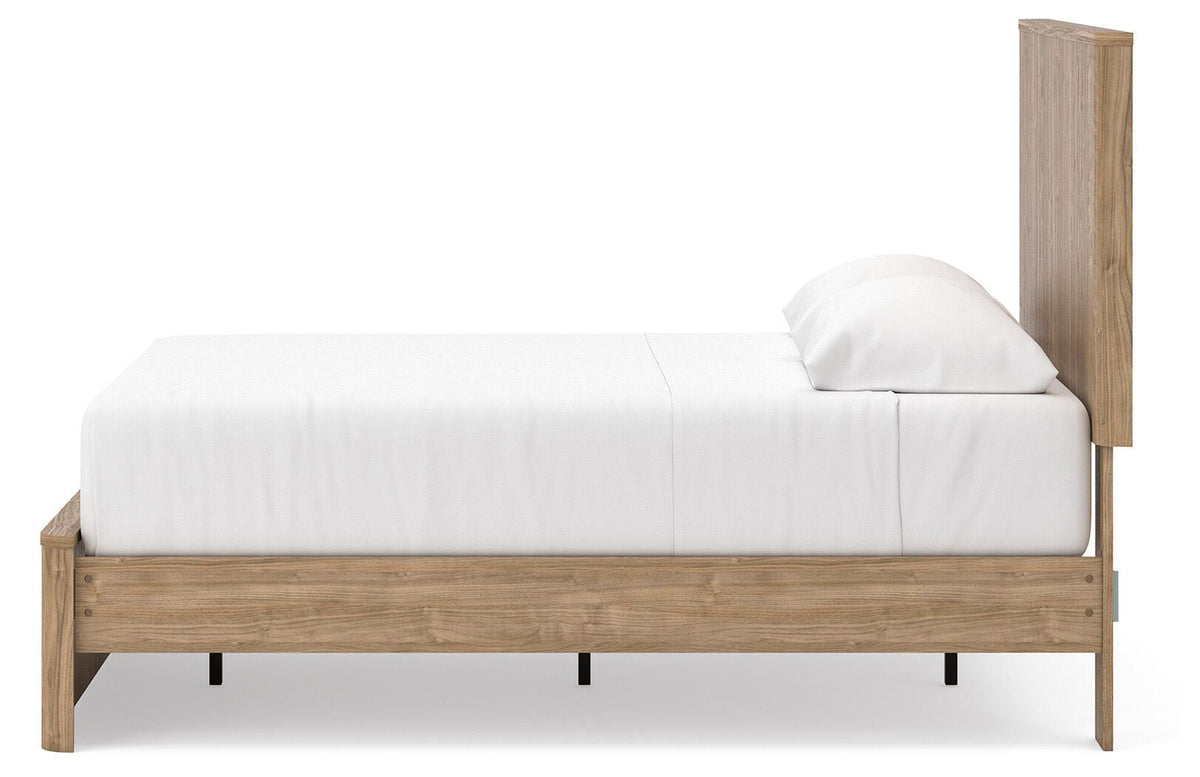 Gramburg Full Panel Platform Bed in Warm Natural Brown, alternate side view