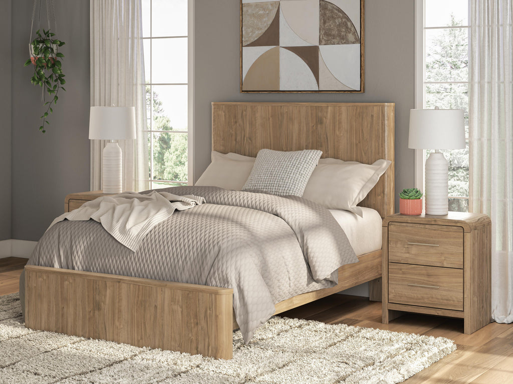 Gramburg Full Panel Platform Bed in Warm Natural Brown, alternate view 2