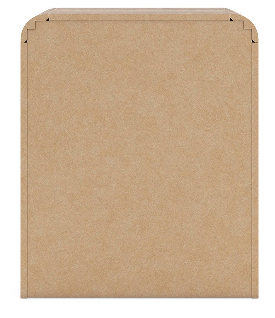 Gramburg Nightstand in Warm Natural Brown, back view