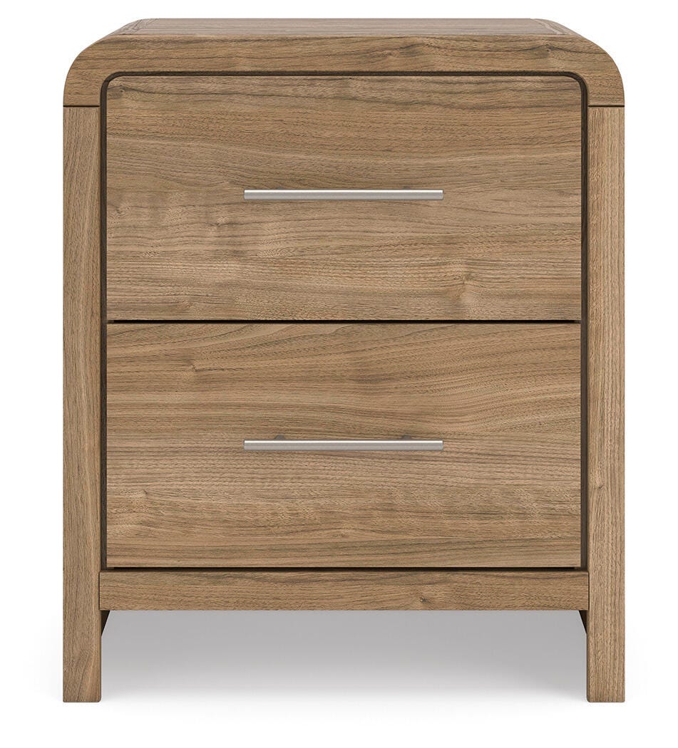 Gramburg Nightstand in Warm Natural Brown, front view