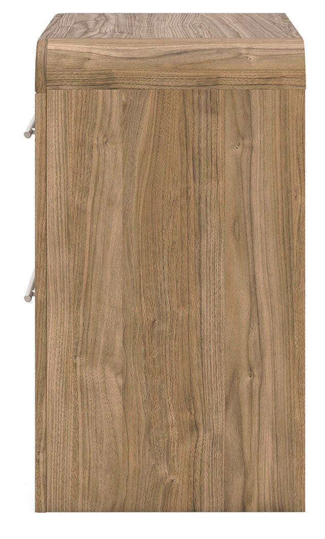 Gramburg Nightstand in Warm Natural Brown, alternate side view