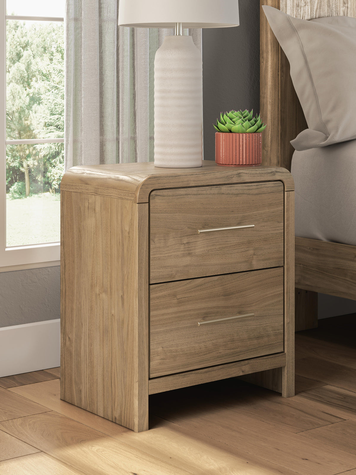 Gramburg Nightstand in Warm Natural Brown, alternate view 3