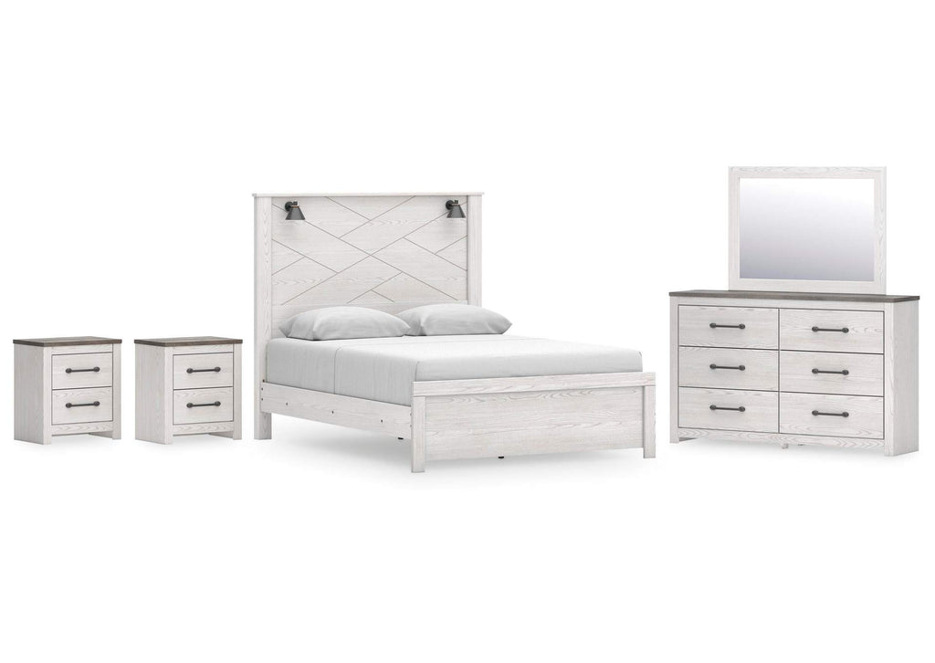 Gerridan Queen Panel Bed, Dresser, Mirror and 2 Nightstands