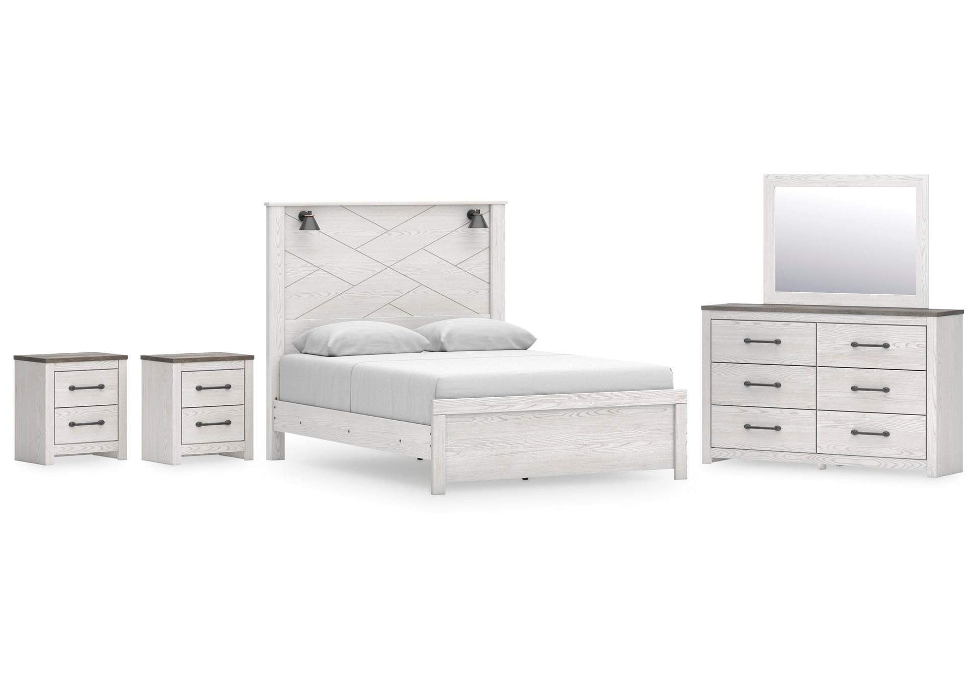 Gerridan Queen Panel Bed, Dresser, Mirror and 2 Nightstands