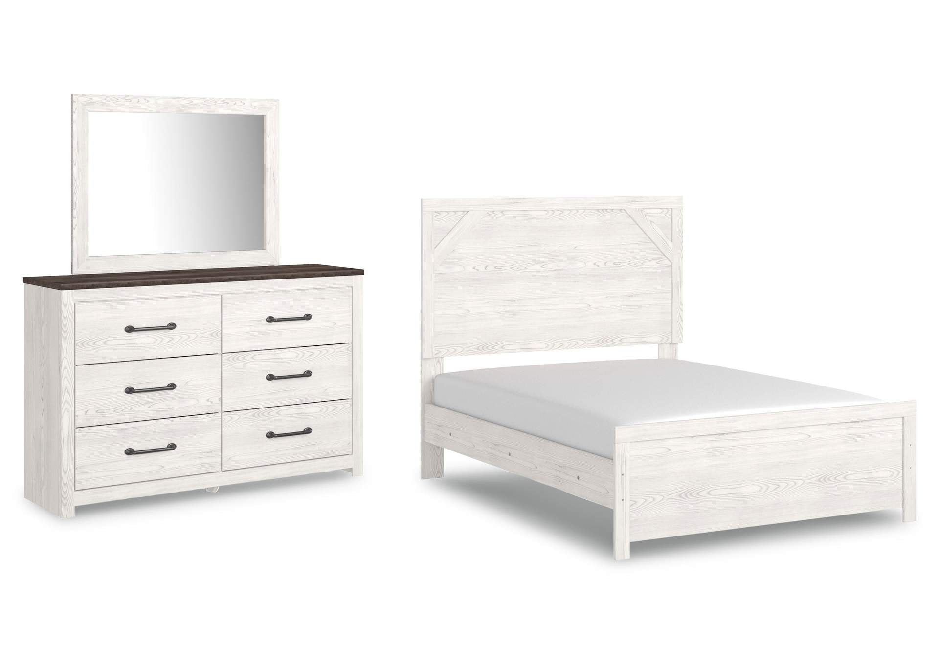 Gerridan Full Panel Bed with Mirrored Dresser