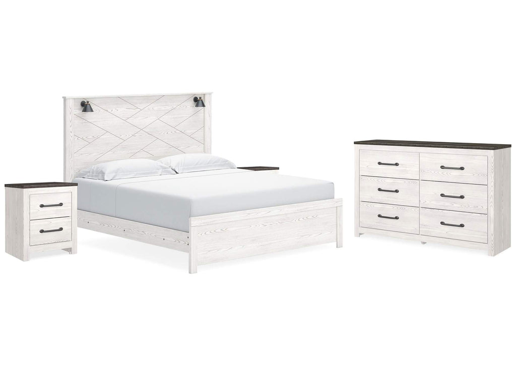 Gerridan King Panel Bed with Dresser and 2 Nightstands