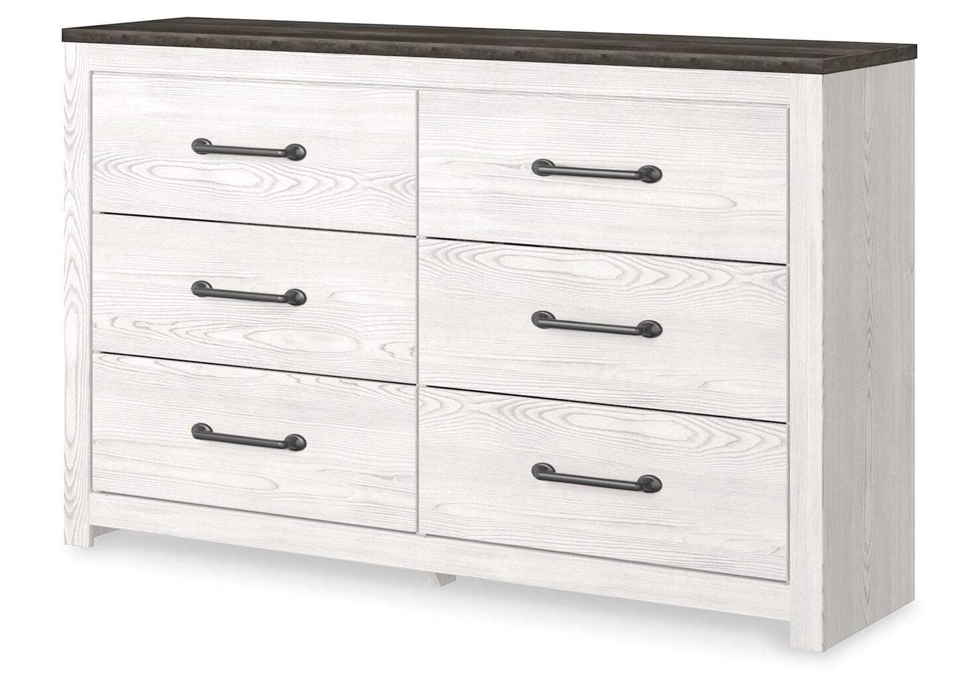 Gerridan Queen Panel Bed with Dresser and 2 Nightstands angled view