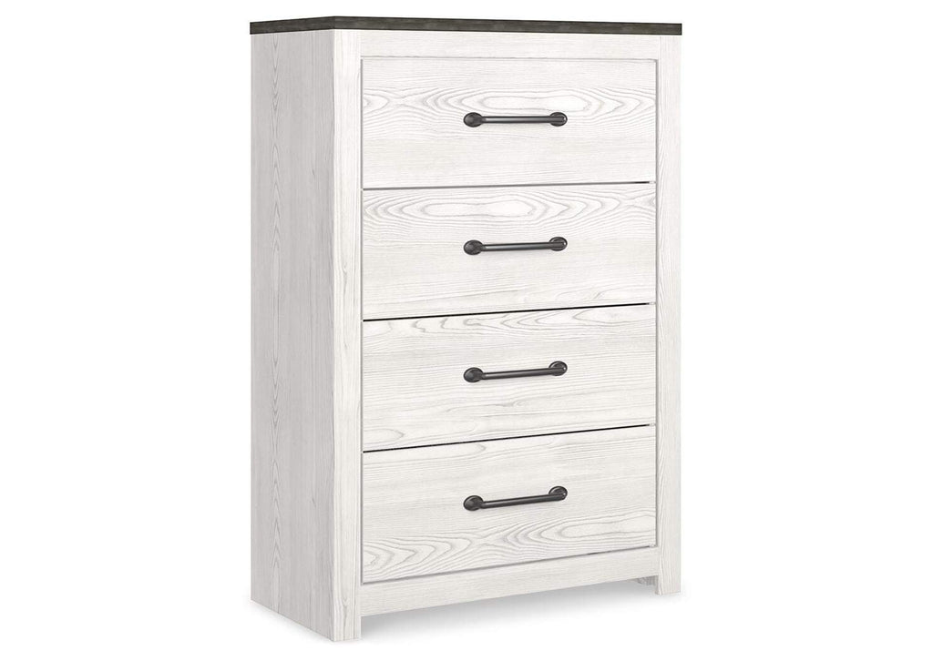 Gerridan Queen Panel Bed with Mirrored Dresser and Chest angled view