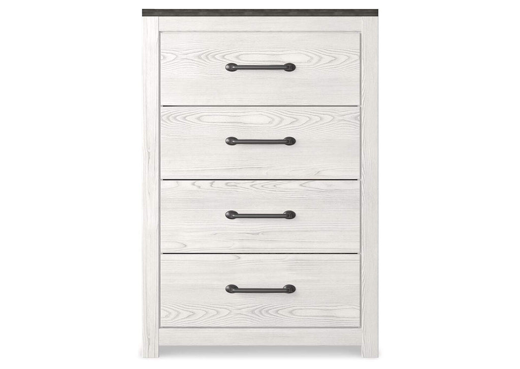 Gerridan King Panel Bed with Mirrored Dresser and Chest front view