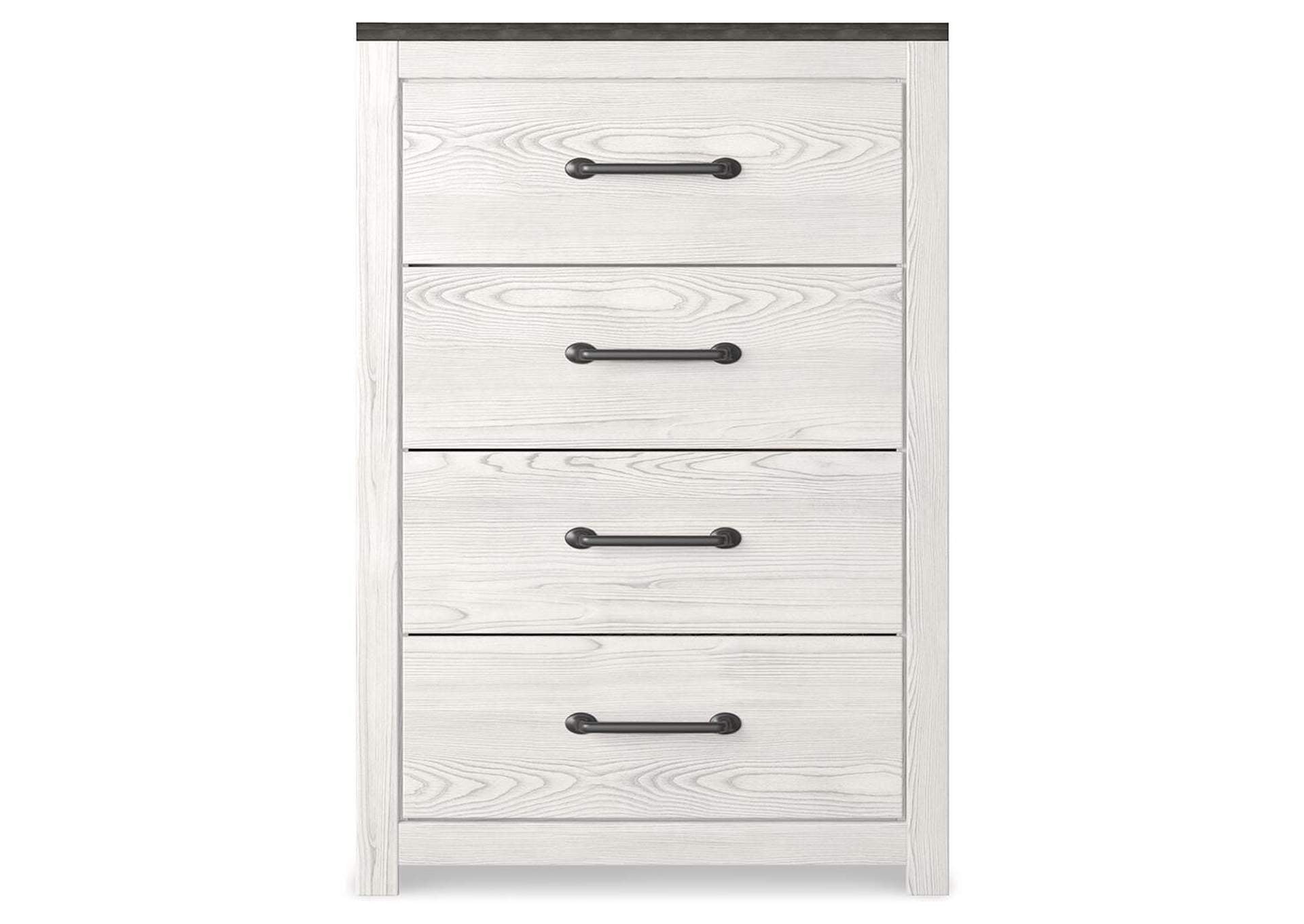 Gerridan King Panel Bed with Mirrored Dresser and Chest front view