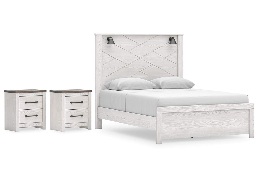 Gerridan Queen Panel Bed with 2 Nightstands