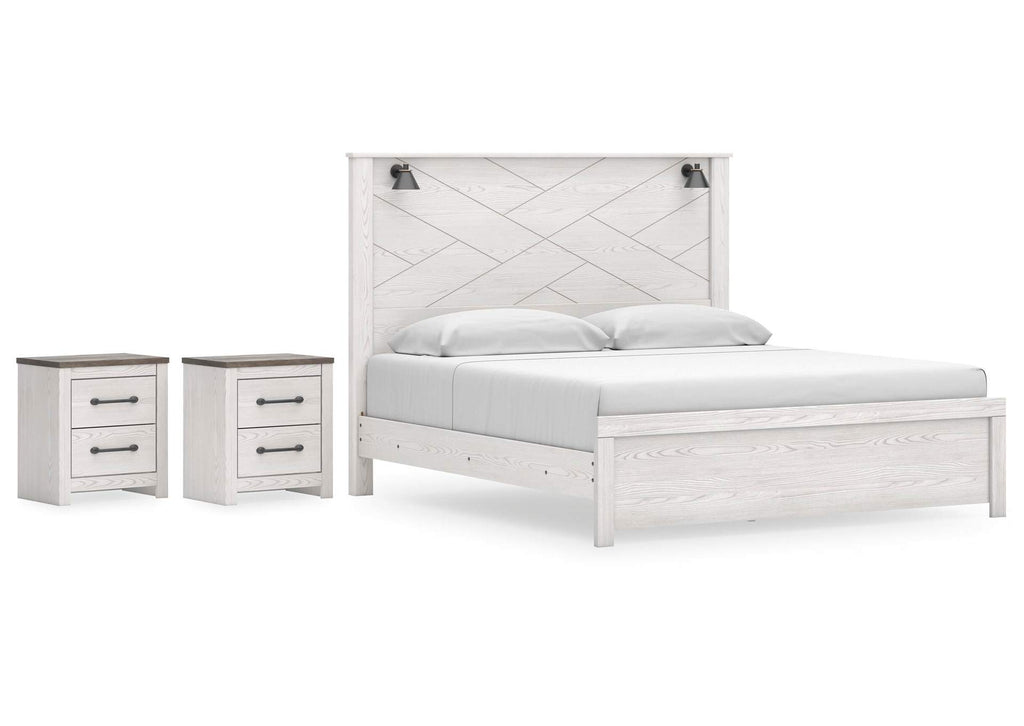Gerridan King Panel Bed and 2 Nightstands