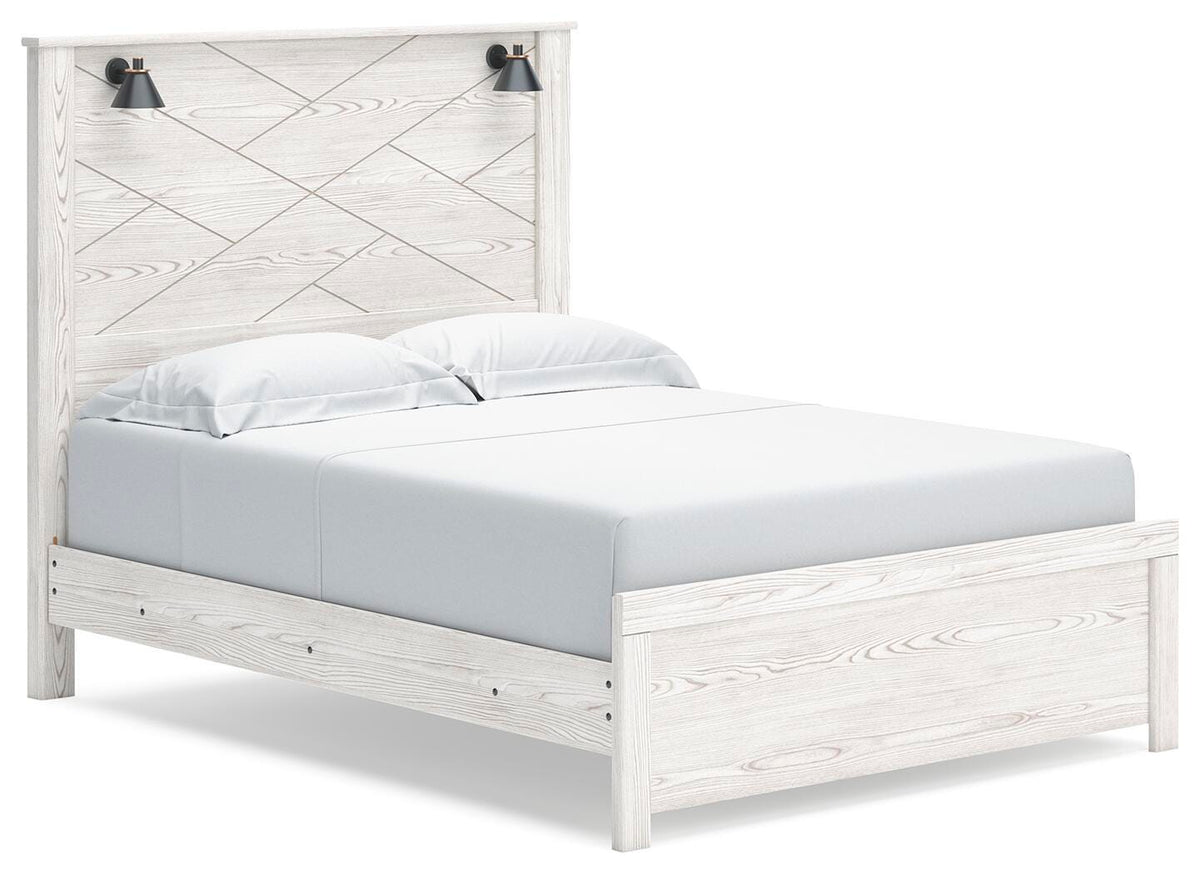 Gerridan Queen Panel Bed with Sconce Lights