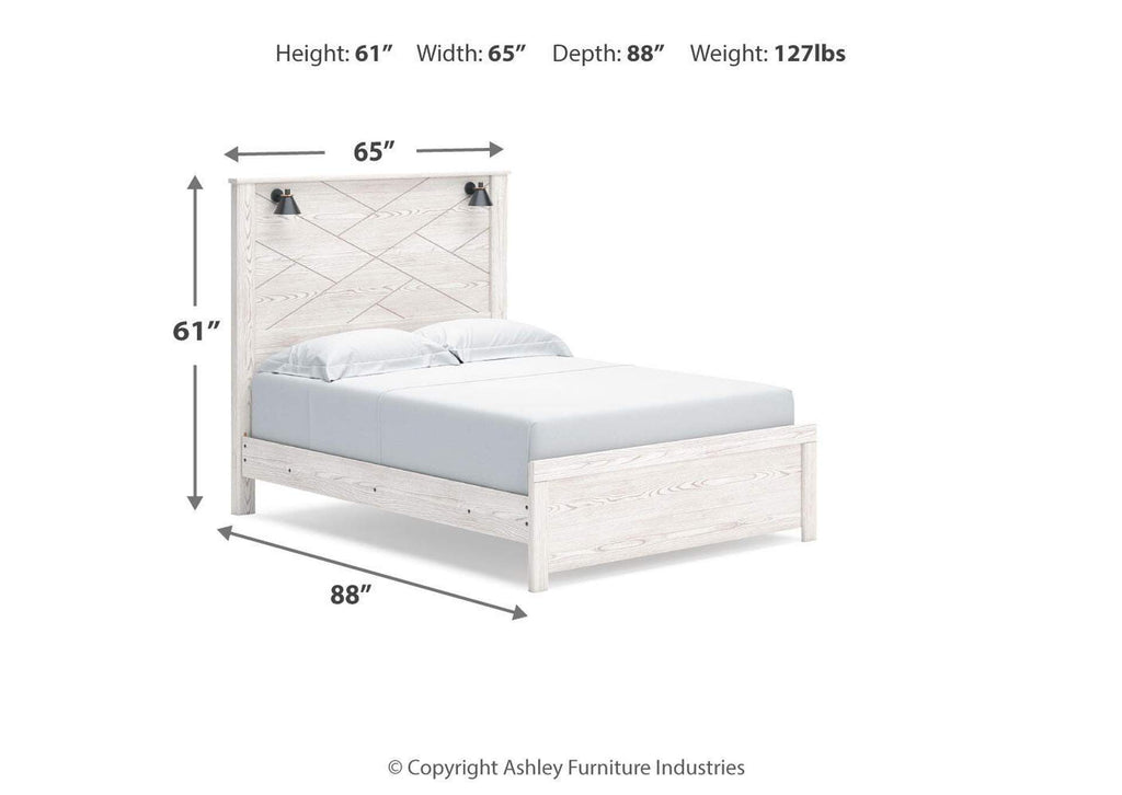 Gerridan Queen Panel Bed with 2 Nightstands dimensions