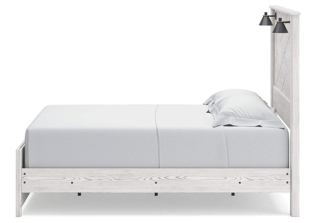 Gerridan Queen Panel Bed with Mirrored Dresser, Chest and Nightstand side view