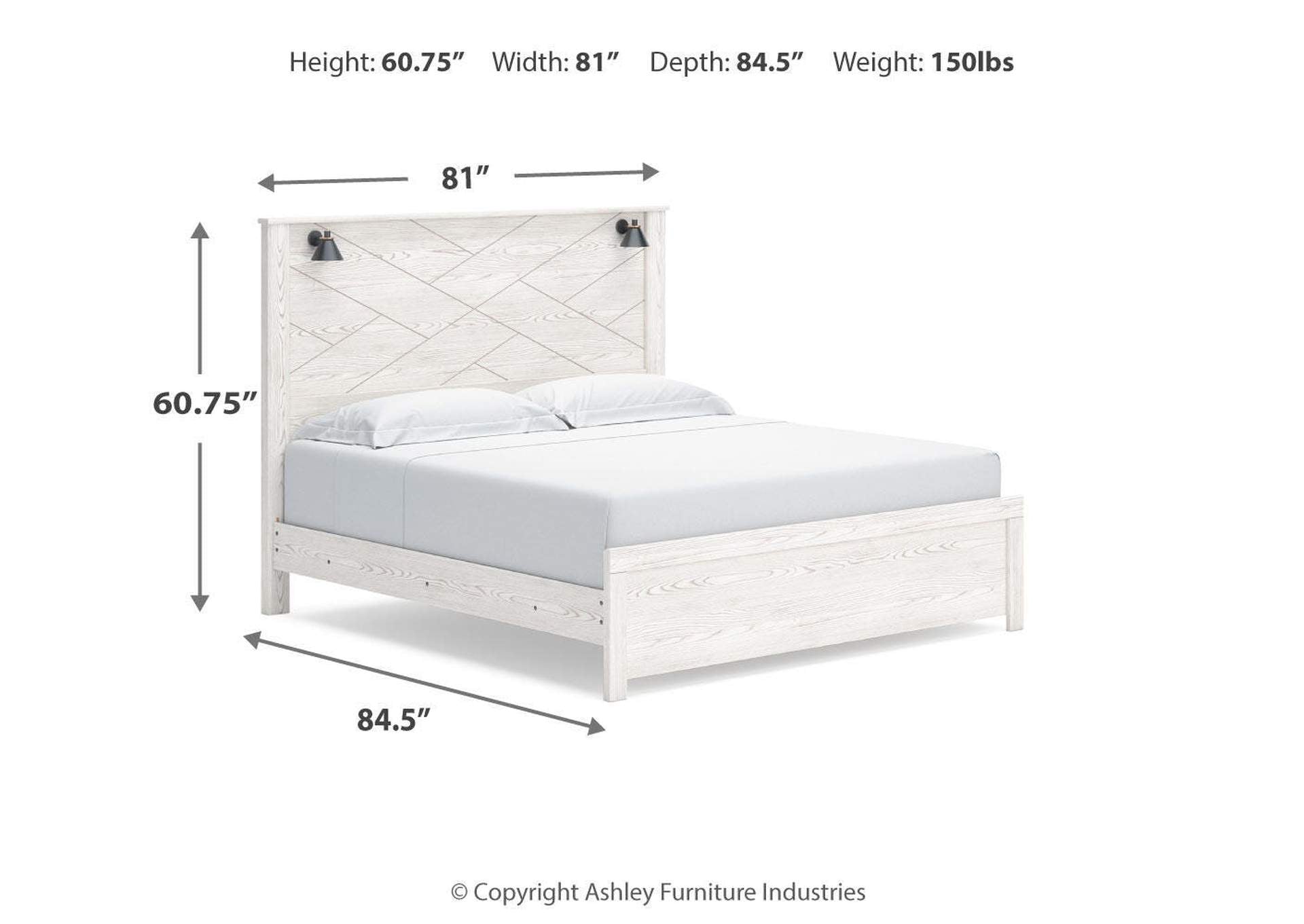 Gerridan King Panel Bed with Dresser and 2 Nightstands dimensions