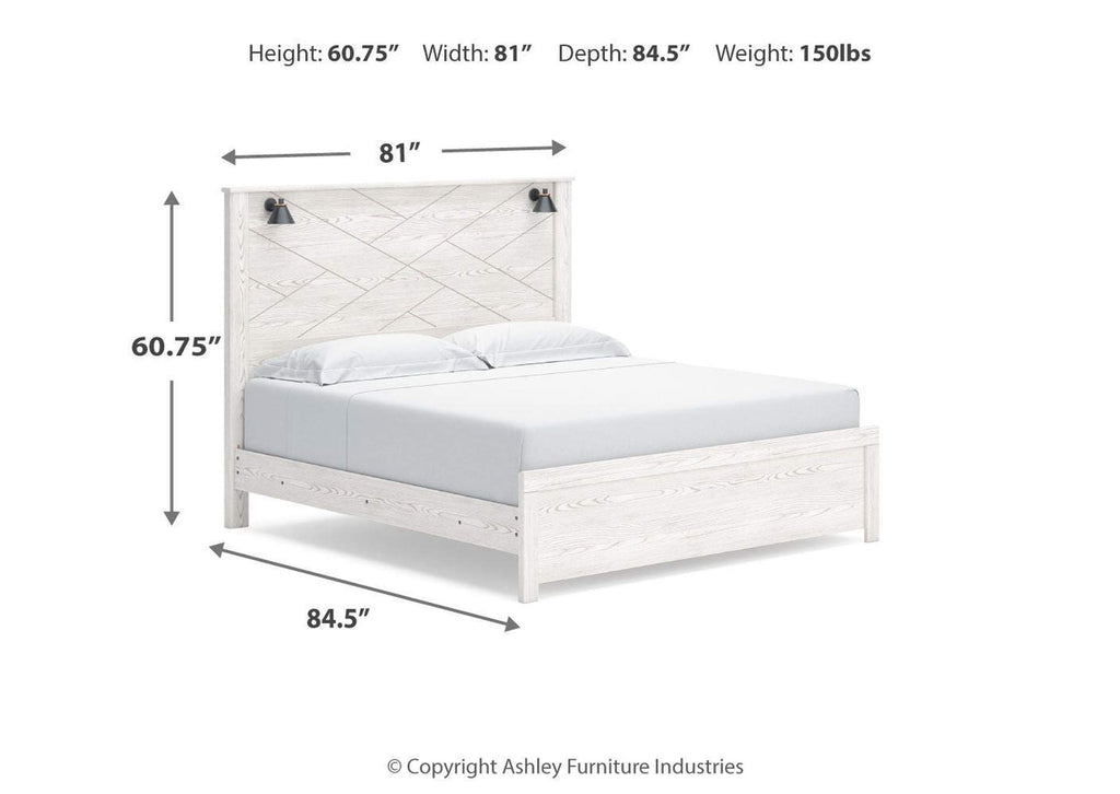 Gerridan King Panel Bed and Dresser dimensions