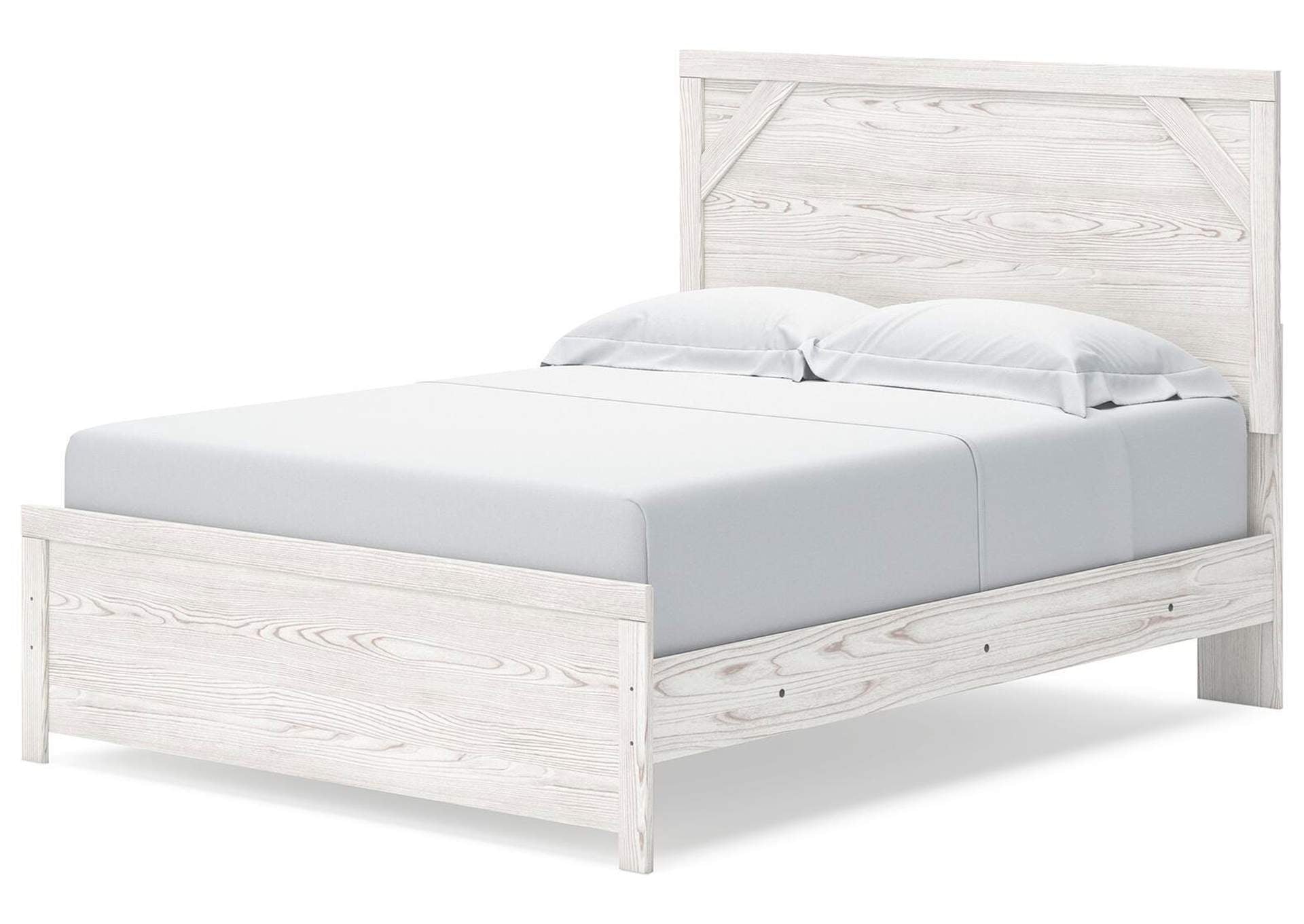 Gerridan Queen Panel Bed with Mirrored Dresser and Nightstand angled view