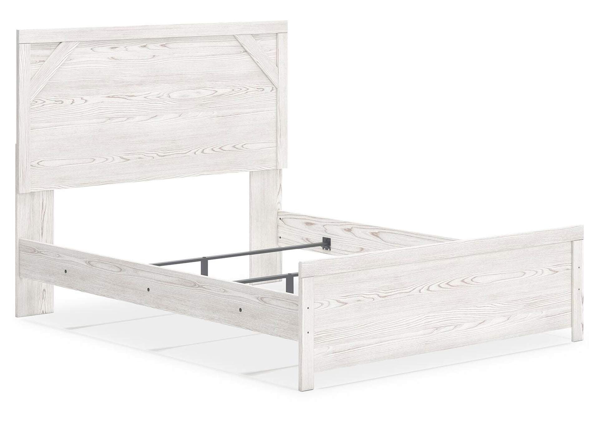 Gerridan Queen Panel Bed with Mirrored Dresser and Nightstand angled view