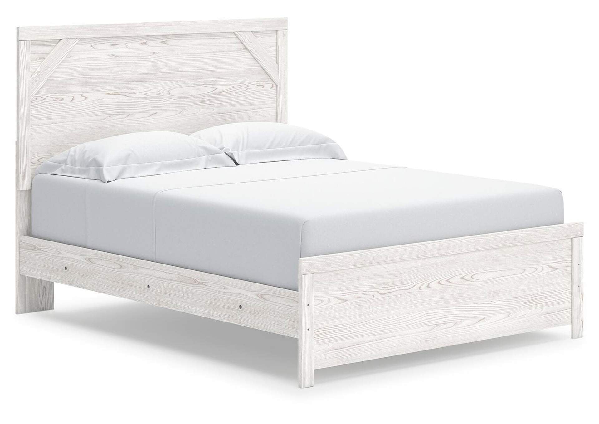Gerridan Queen Panel Bed with Mirrored Dresser and Nightstand angled view