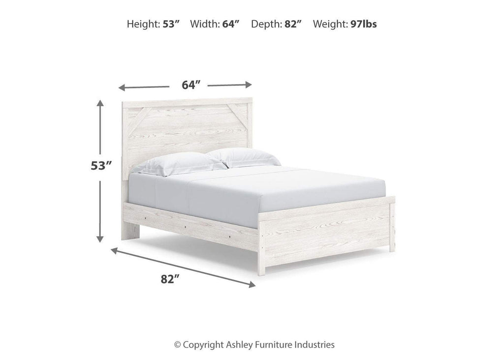 Gerridan Queen Panel Bed with Mirrored Dresser and Nightstand dimensions