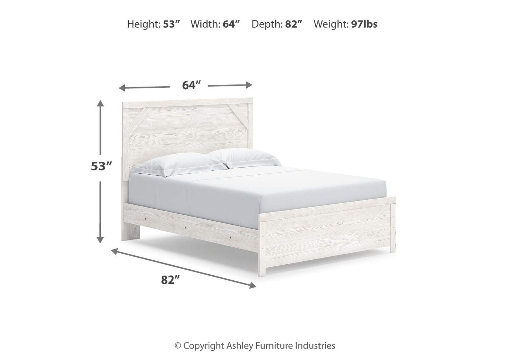 Gerridan Queen Panel Bed with Mirrored Dresser and Nightstand dimensions