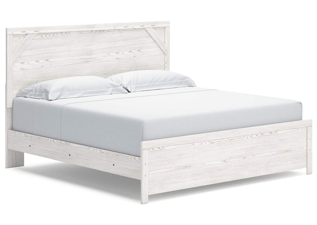 Gerridan King Panel Bed with Mirrored Dresser and Nightstand angled view