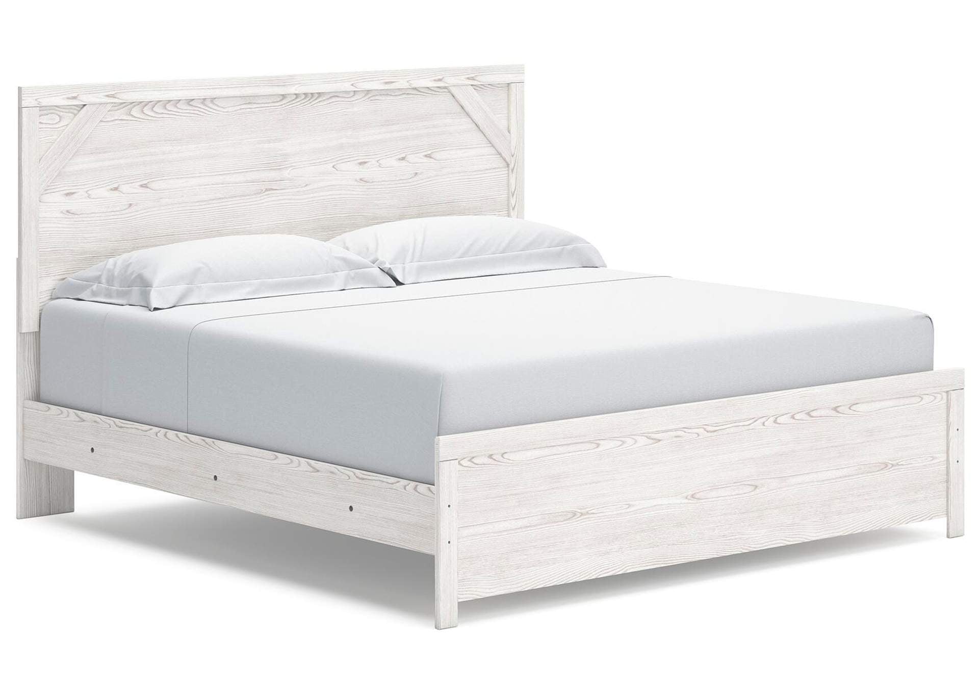 Gerridan King Panel Bed with Mirrored Dresser and Nightstand angled view