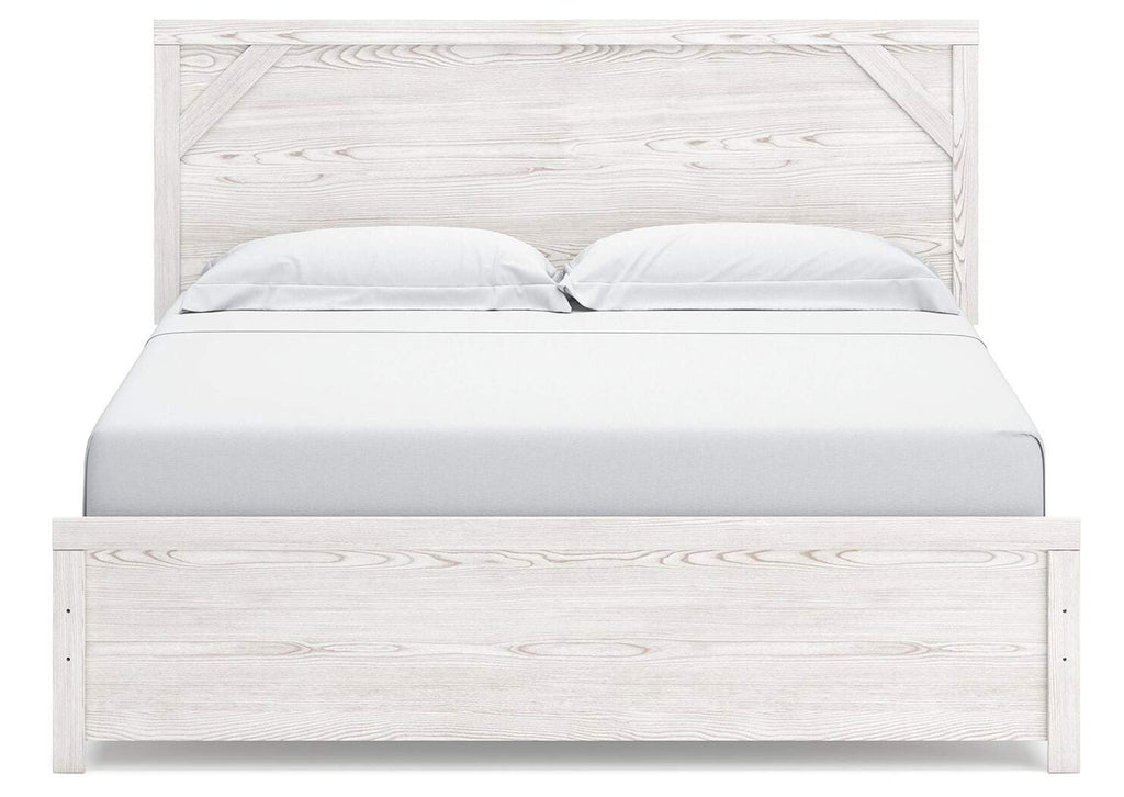 Gerridan King Panel Bed with Mirrored Dresser and 2 Nightstands