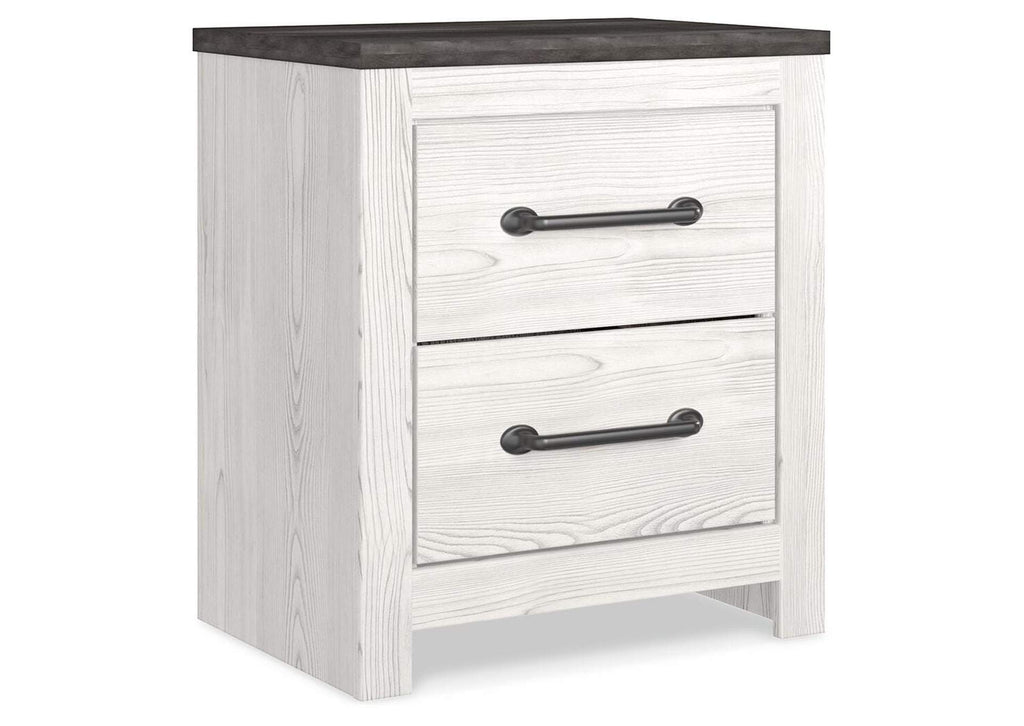 Gerridan Queen Panel Bed with 2 Nightstands angled view
