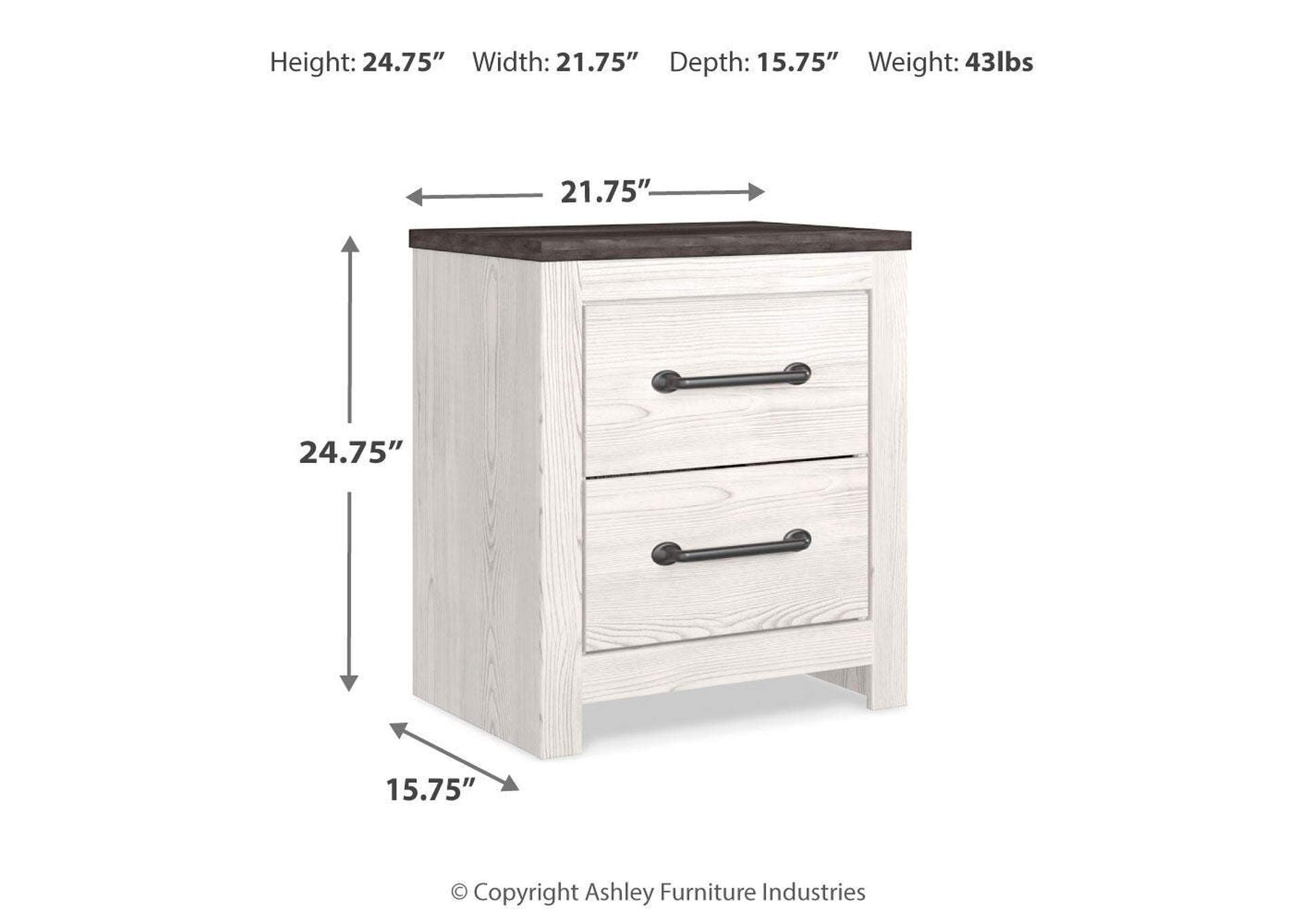 Gerridan King Panel Bed with Dresser and 2 Nightstands dimensions