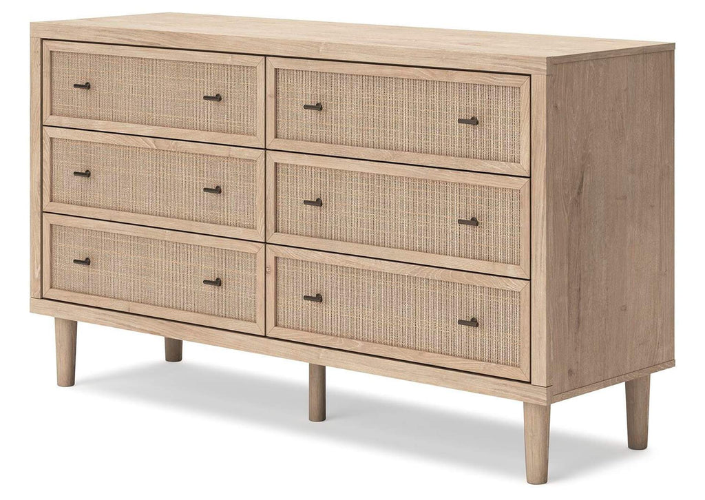 Cielden King Panel Bed with Dresser and Nightstand angled view
