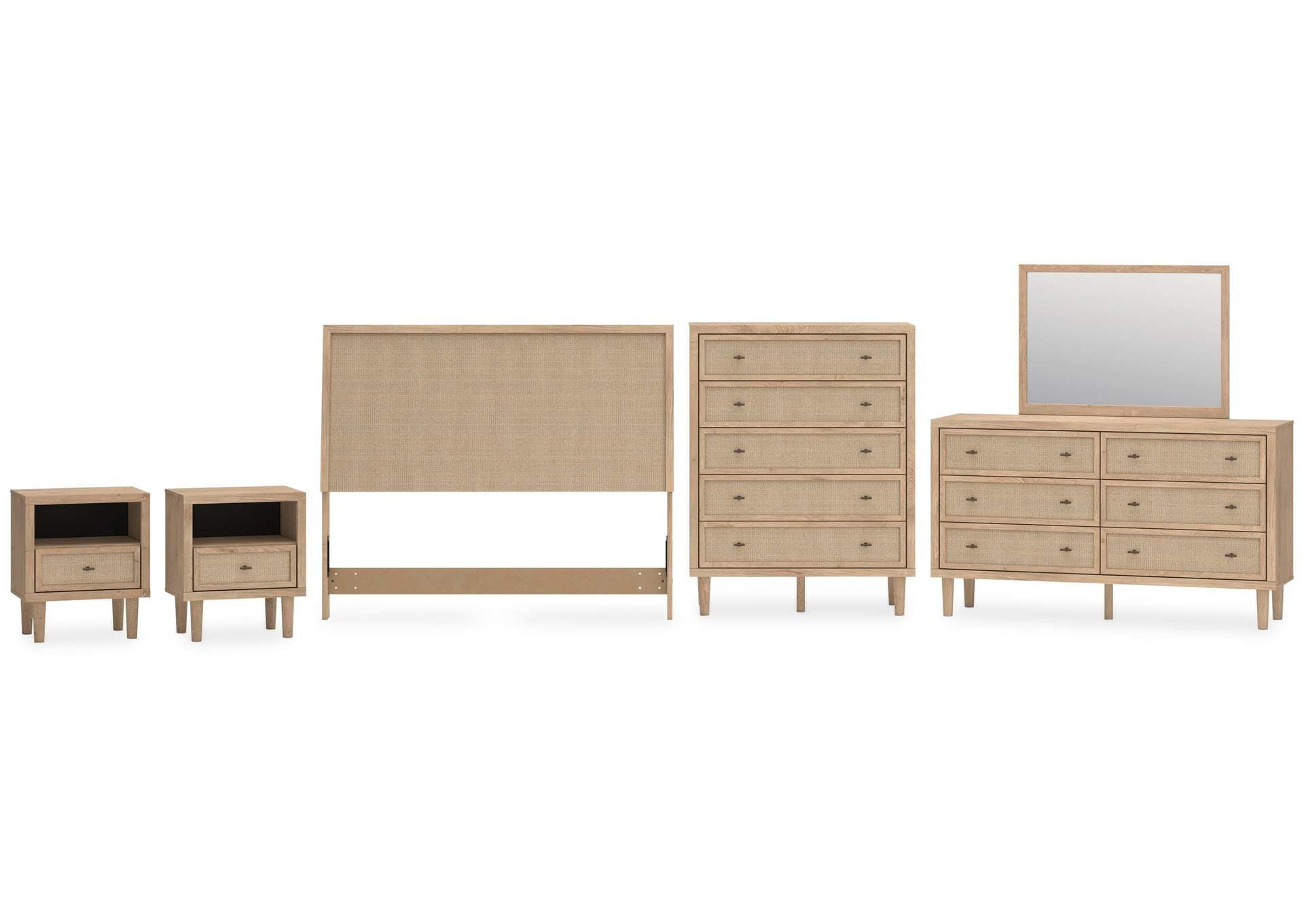 Cielden Queen Panel Headboard, Dresser, Mirror, Chest and 2 Nightstands