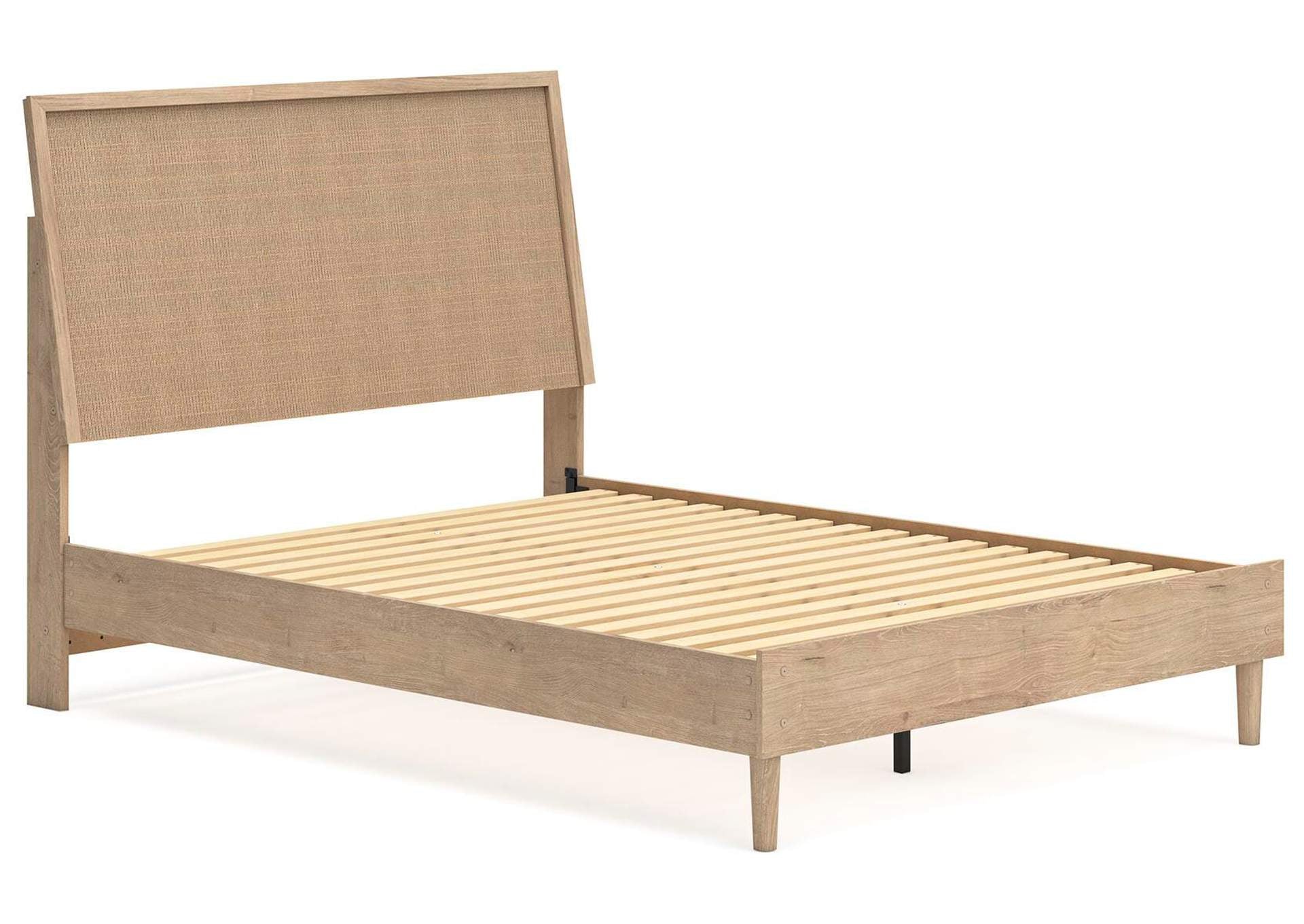 Cielden Queen Panel Bed with Mirrored Dresser angled view